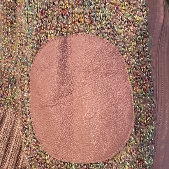 New dusty mauve tweed zip up sweater w/pleater & matching scarf-smoke free home - Picture 10 of 11